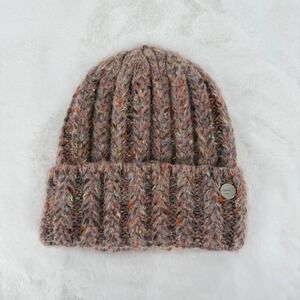 Norla Canada Beanie Hat Womens OS Multi Color Wool Blend Ribbed Knit Canada
